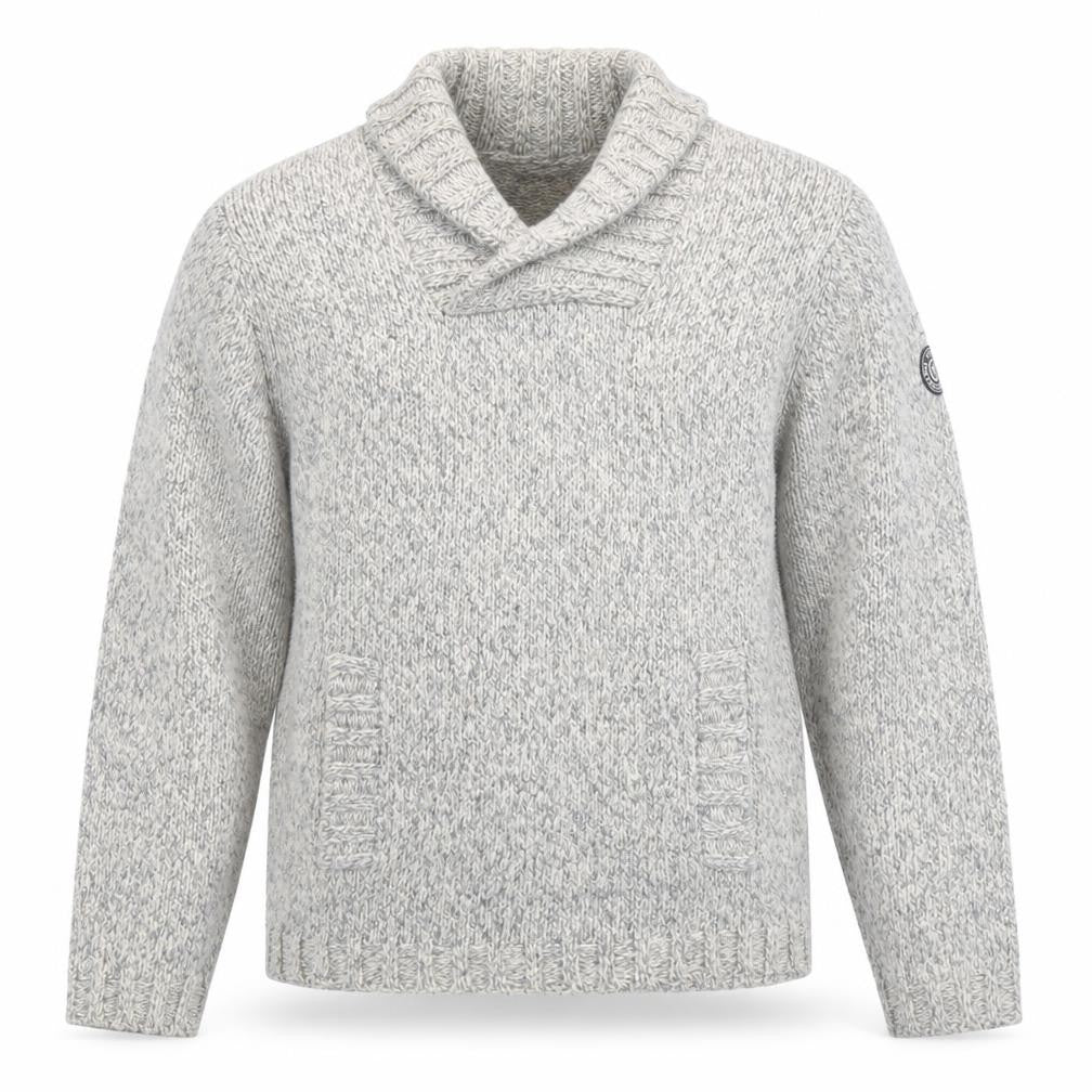 Peter Werth Men's Grey Shawl Neck Cable Knit Jumper Size M