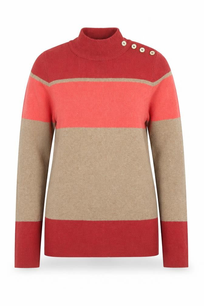 Next Women’s Multicoloured Stripe Roll Neck Jumper Size 8