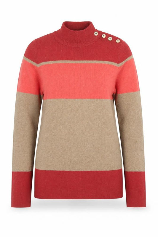 Next Women’s Multicoloured Stripe Roll Neck Jumper Size 8
