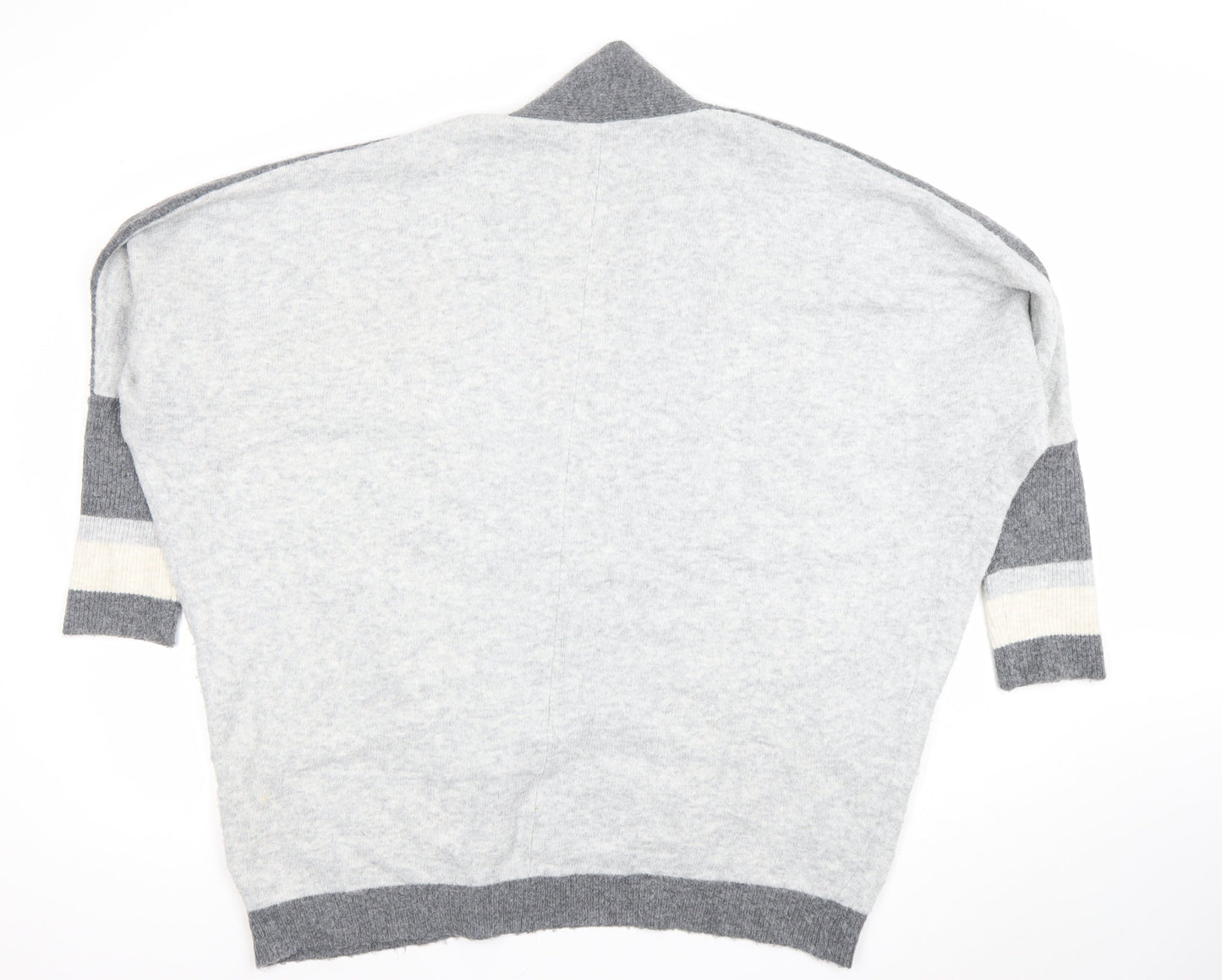 Marks and Spencer Women’s Grey Knit Open Cardigan L Relaxed Fit