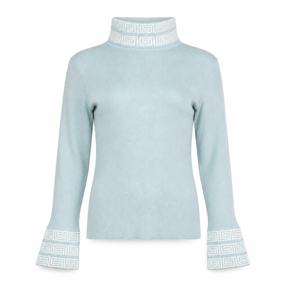 You & Me Paris Womens Blue Roll Neck Knit Jumper Size S