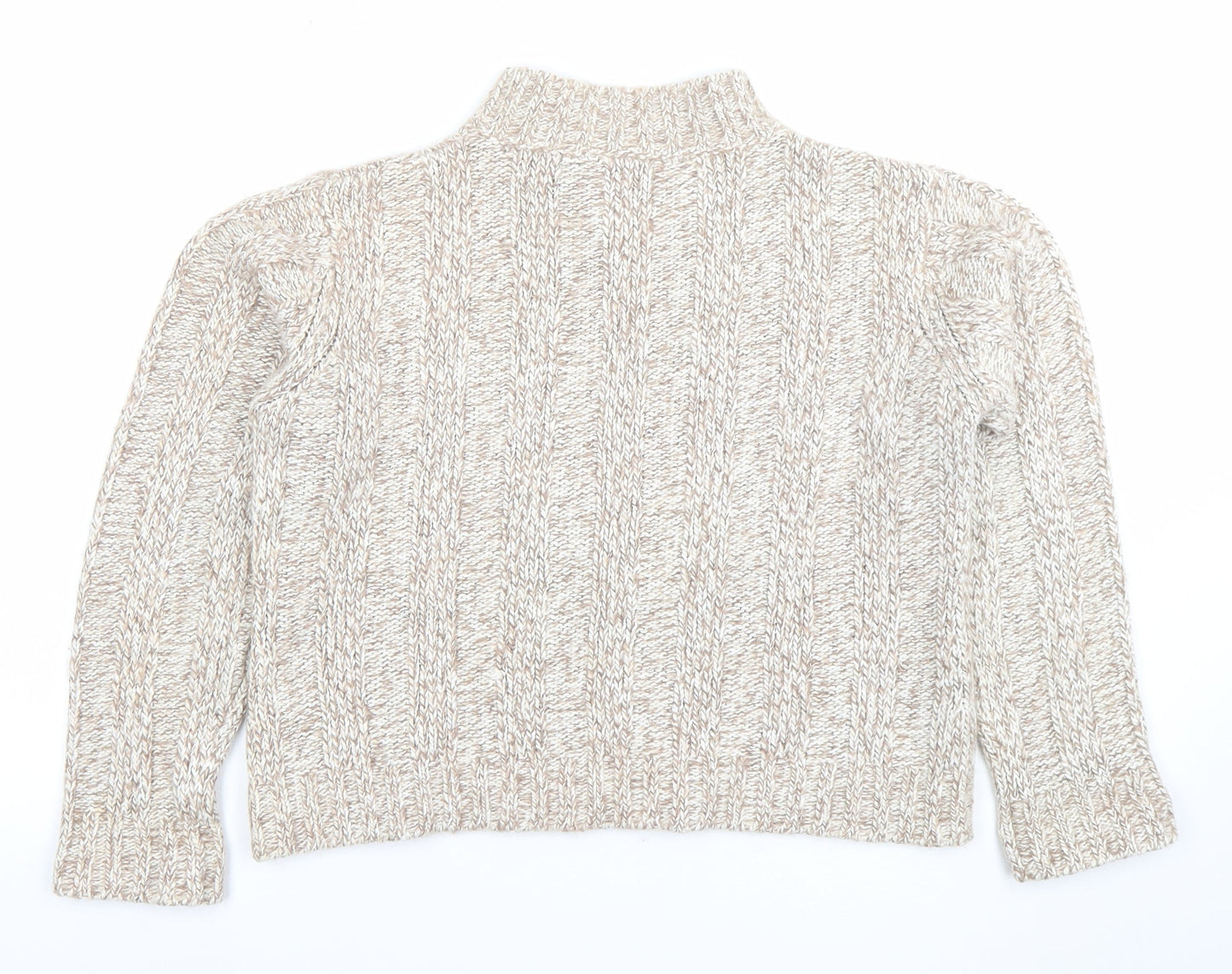 Papaya Women’s Beige Cable-Knit High Neck Jumper Size 18