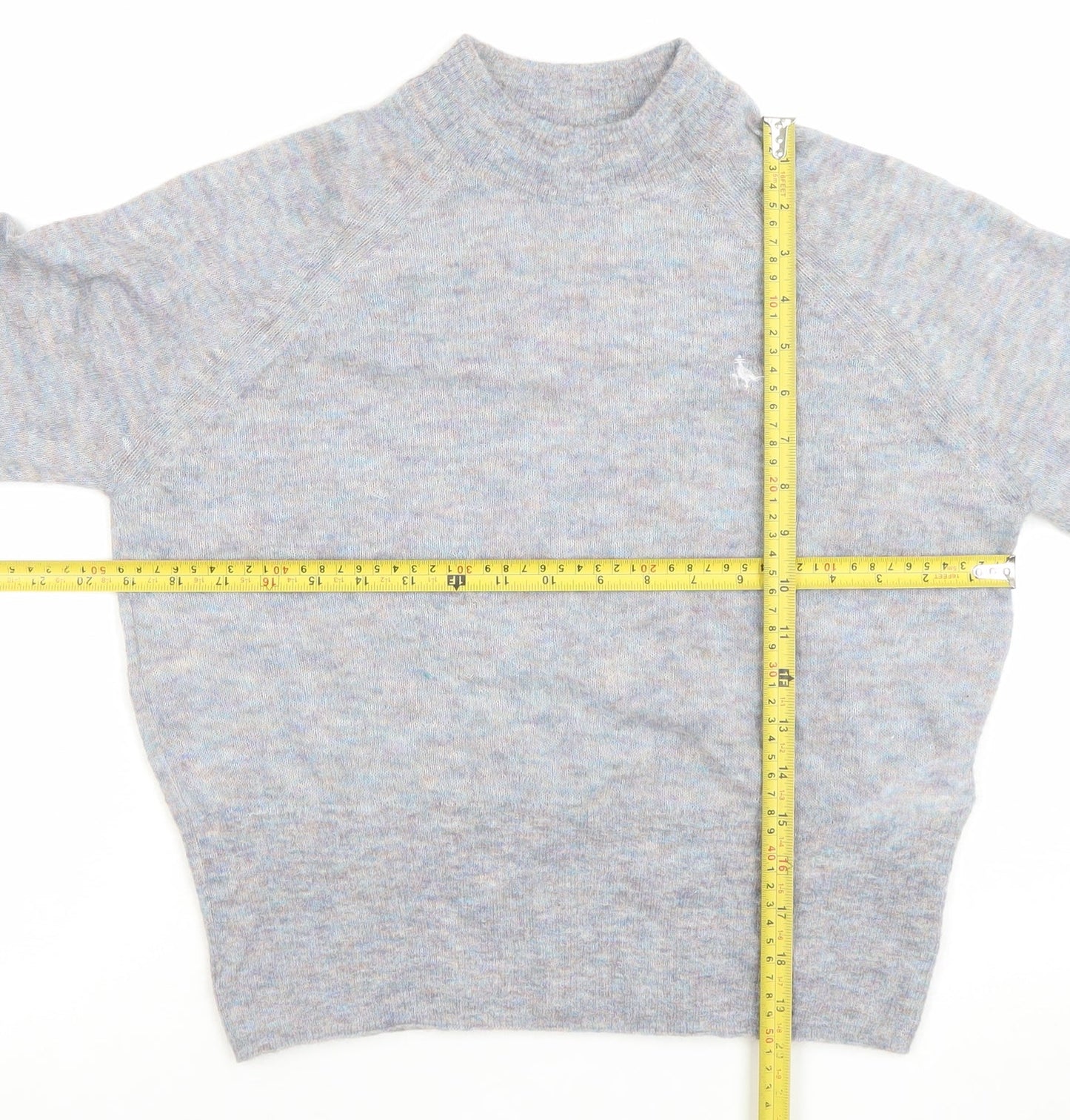 Jack Wills Women’s Grey Wool Mock Neck Long Sleeve Jumper Size 10