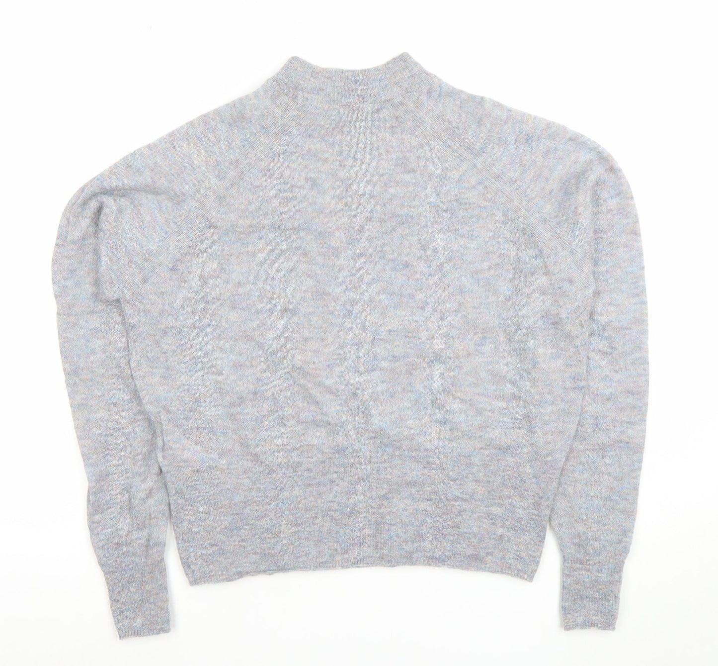 Jack Wills Women’s Grey Wool Mock Neck Long Sleeve Jumper Size 10