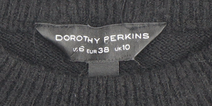 Dorothy Perkins Unisex Black Polka Dot Knit Jumper Size M