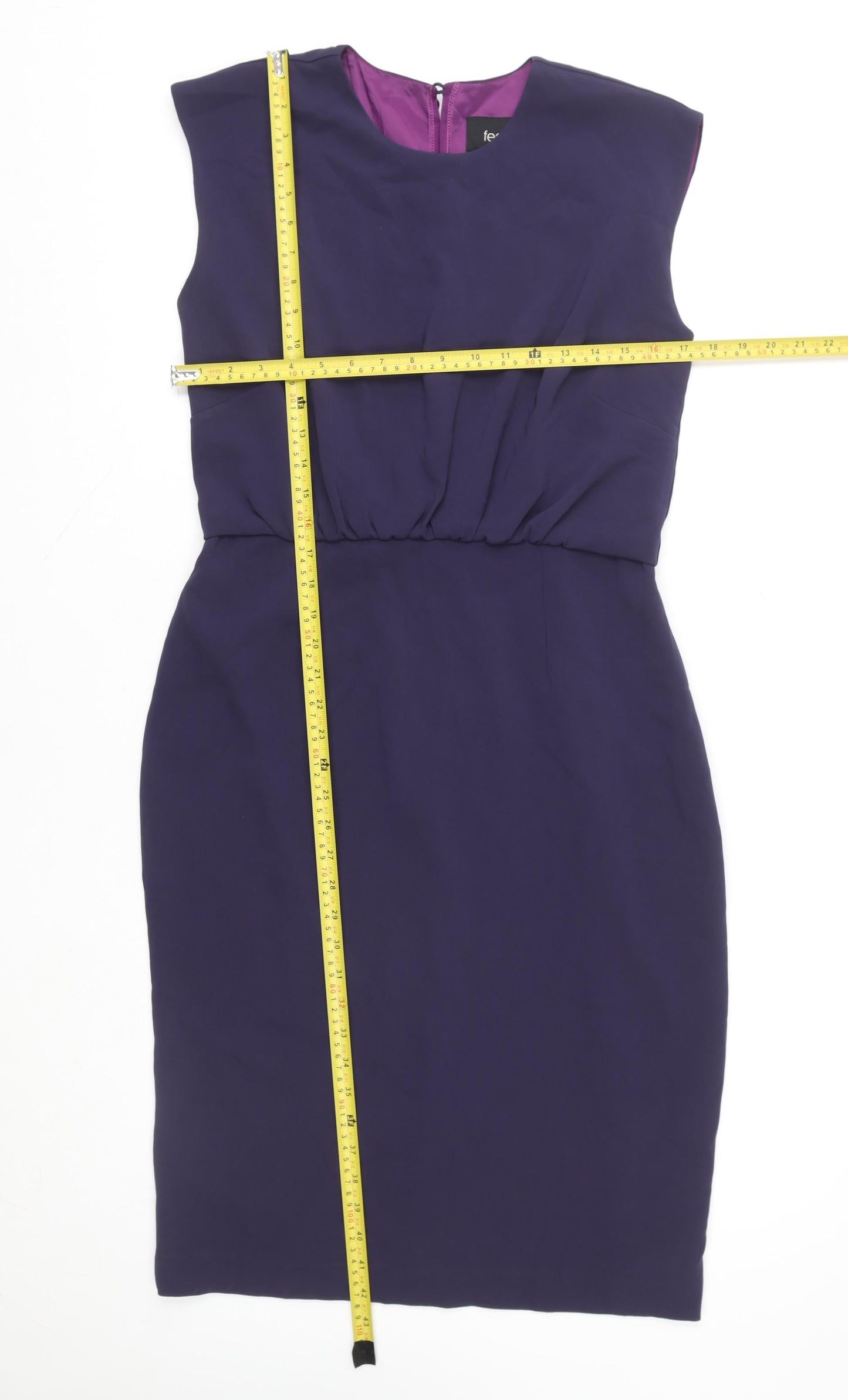 fee G Women Purple Sheath Sleeveless Knee Length Formal Dress Size 14