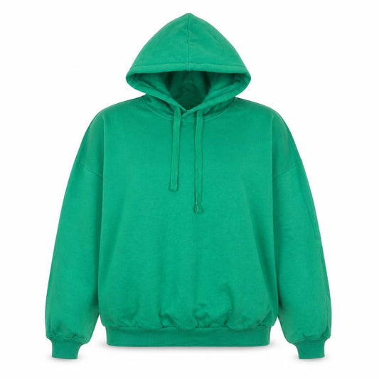 Bershka Women Green Pullover Hoodie XS Cotton Blend Casual