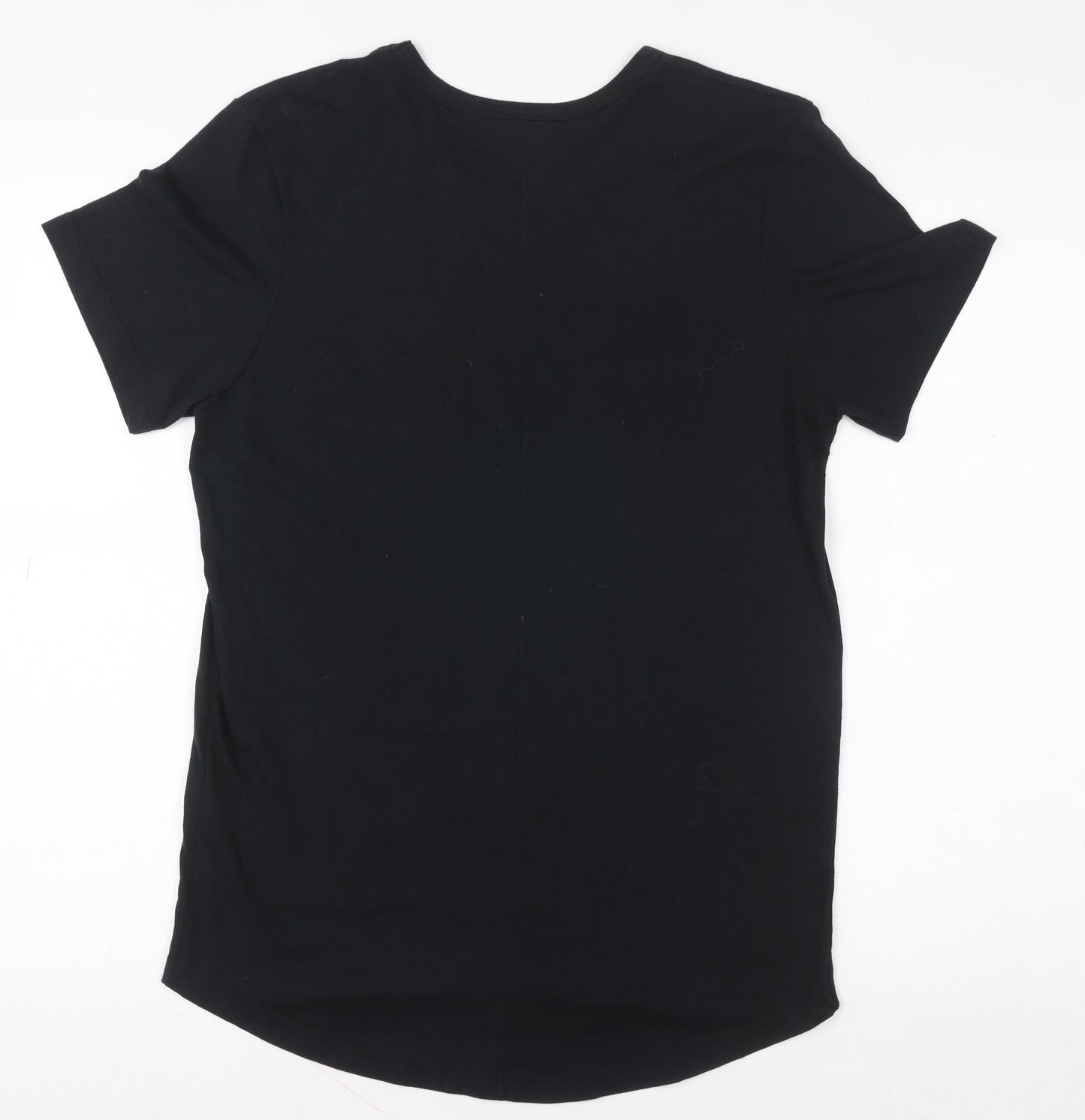 98 Coast Av. Women's Black Cotton Embroidered T-Shirt M