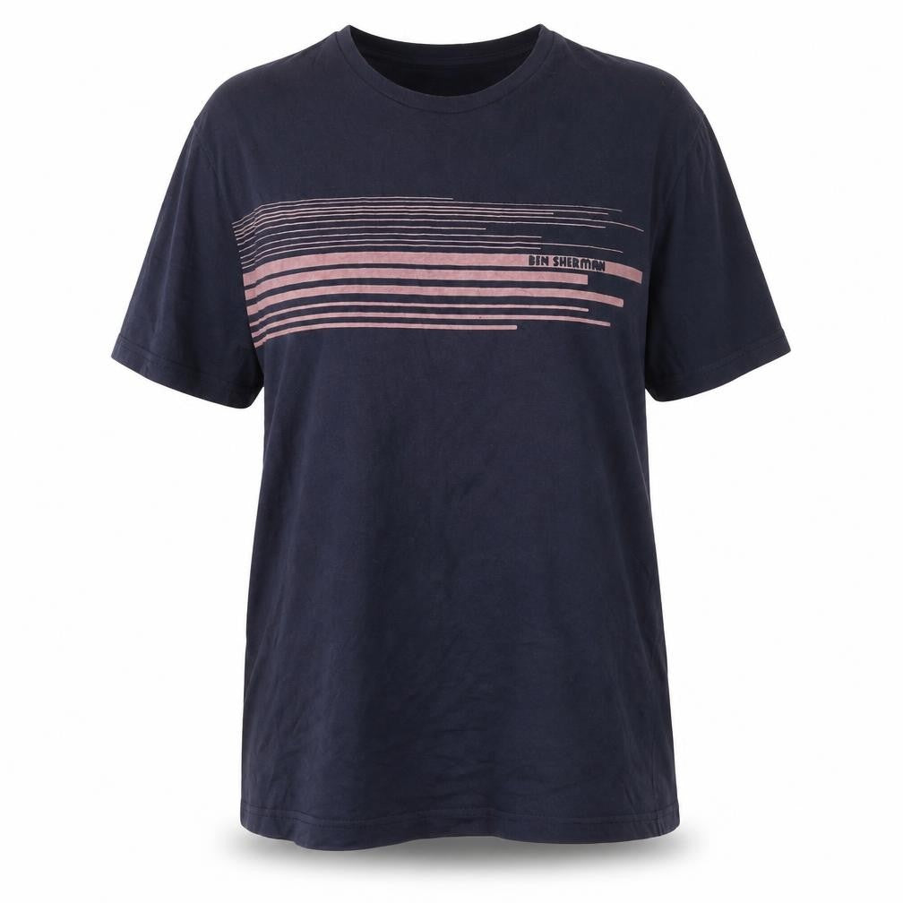 Ben Sherman Unisex Blue 2XL Basic Striped Cotton T-Shirt