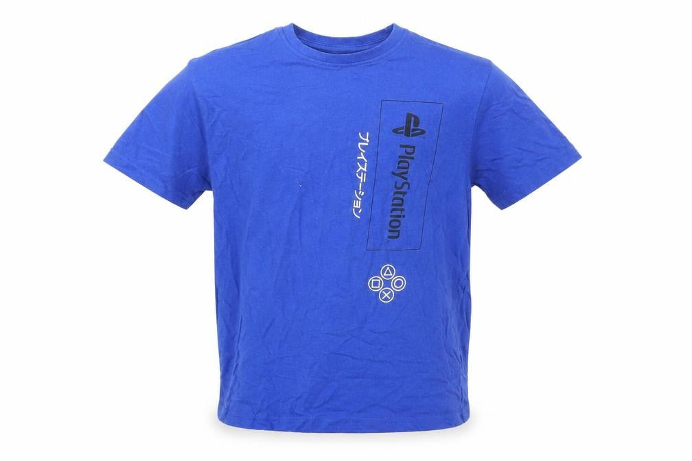 Primark Boys Blue PlayStation Graphic T-Shirt 8-9 Years Casual Short Sleeve