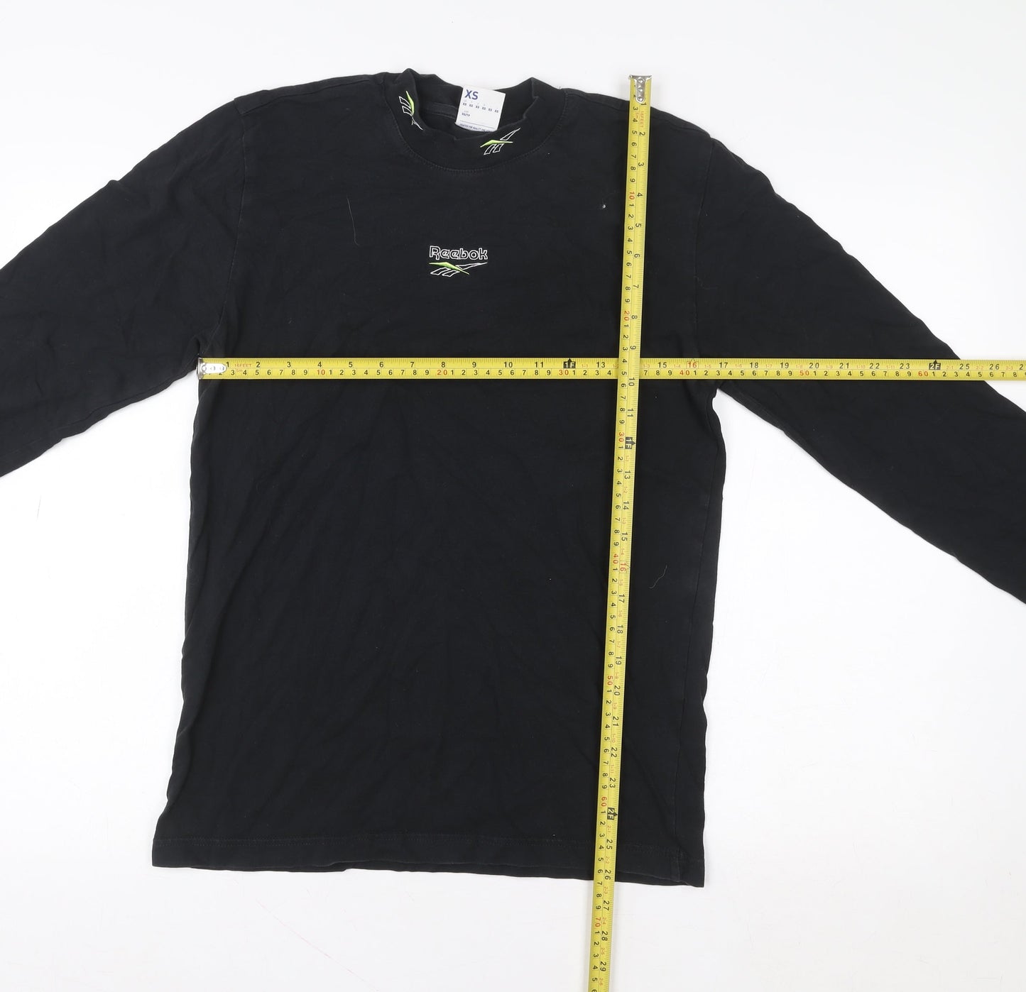 Reebok Men’s Black XS Long Sleeve Cotton Casual Top