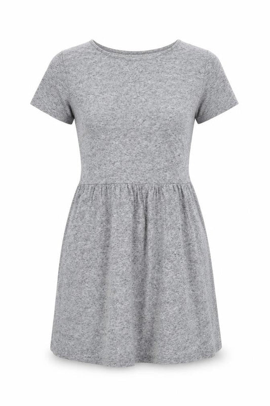 Topshop Women Grey Jersey Fit & Flare Dress Size 8