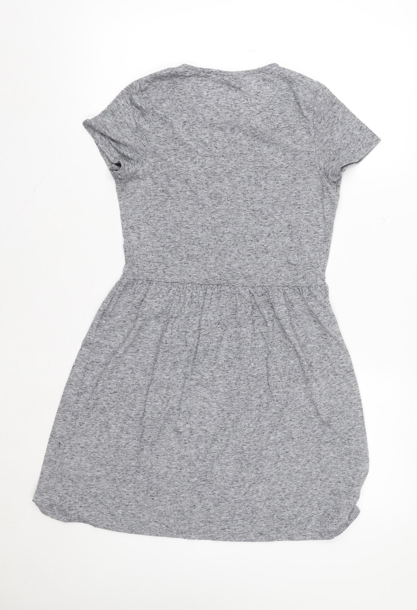 Topshop Women Grey Jersey Fit & Flare Dress Size 8