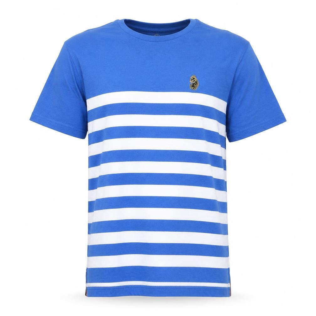 Luke Sport Men's Blue Striped Cotton Crew Neck T-Shirt Size L