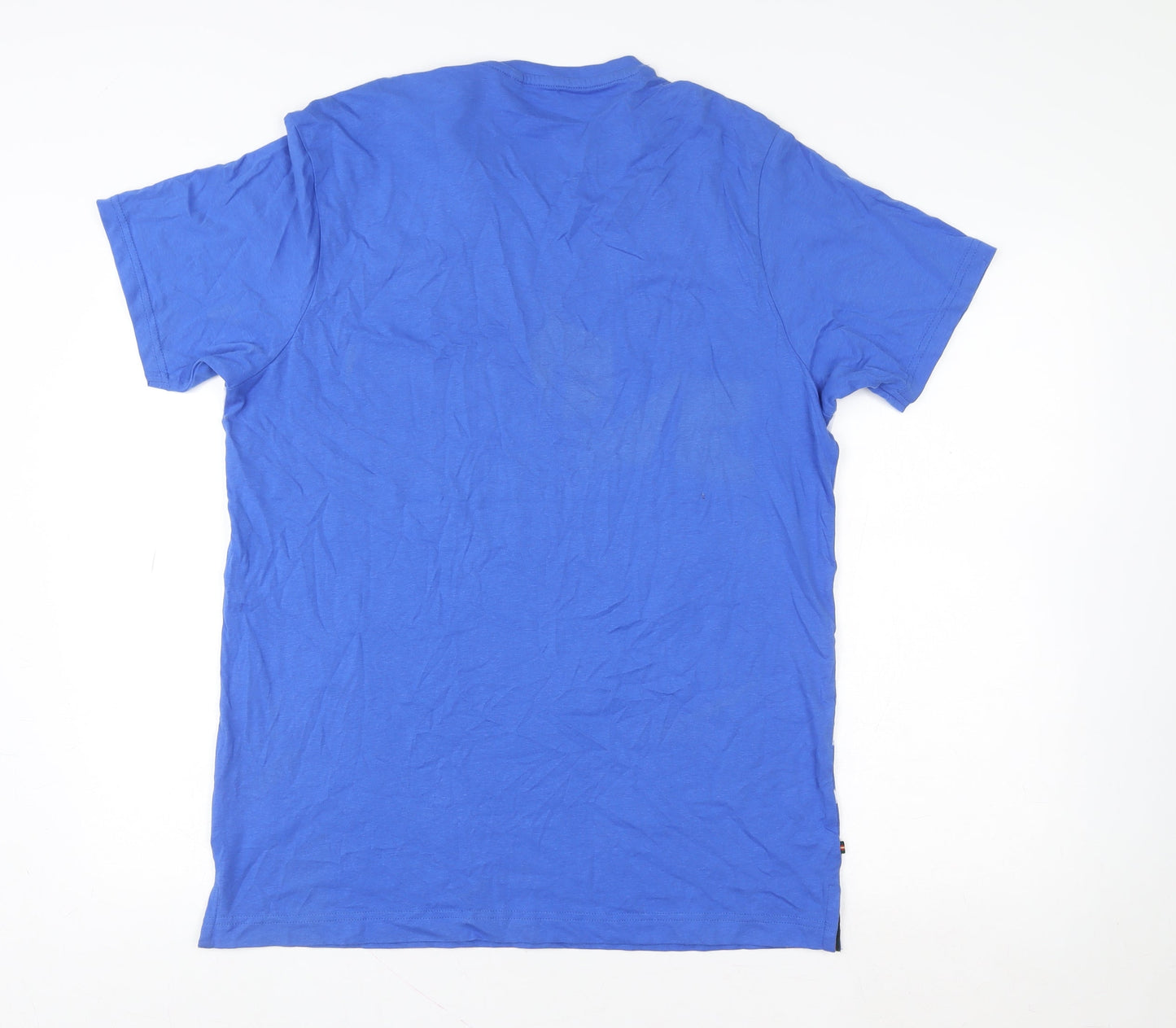 Luke Sport Men's Blue Striped Cotton Crew Neck T-Shirt Size L