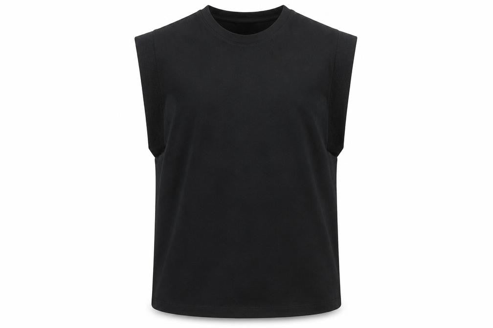Zara Men’s Black Sleeveless Cotton Casual Top XL Regular Fit