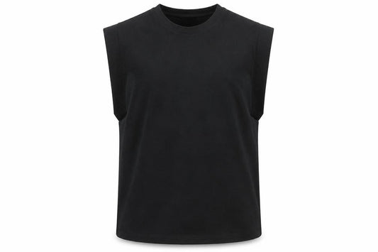 Zara Men’s Black Sleeveless Cotton Casual Top XL Regular Fit