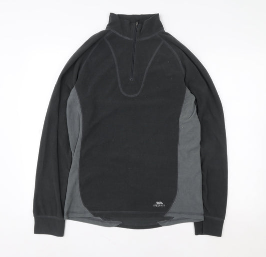 Trespass Men's Black M Fleece 1/4 Zip Pullover Sweatshirt