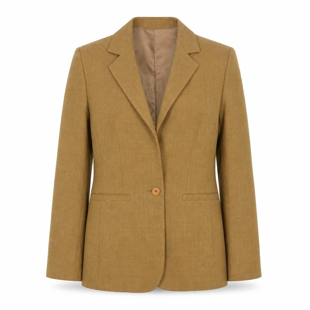 Anna Rossi Womens Brown Single-Breasted Blazer Size 12 Polyester Lined