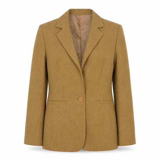 Anna Rossi Womens Brown Single-Breasted Blazer Size 12 Polyester Lined