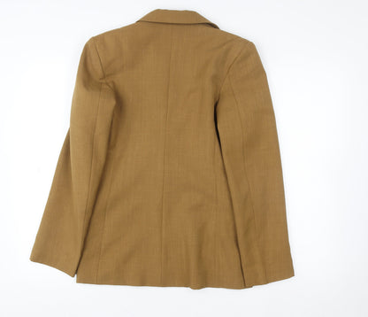 Anna Rossi Womens Brown Single-Breasted Blazer Size 12 Polyester Lined