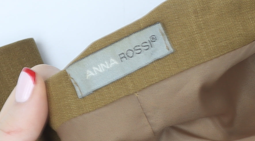 Anna Rossi Womens Brown Single-Breasted Blazer Size 12 Polyester Lined