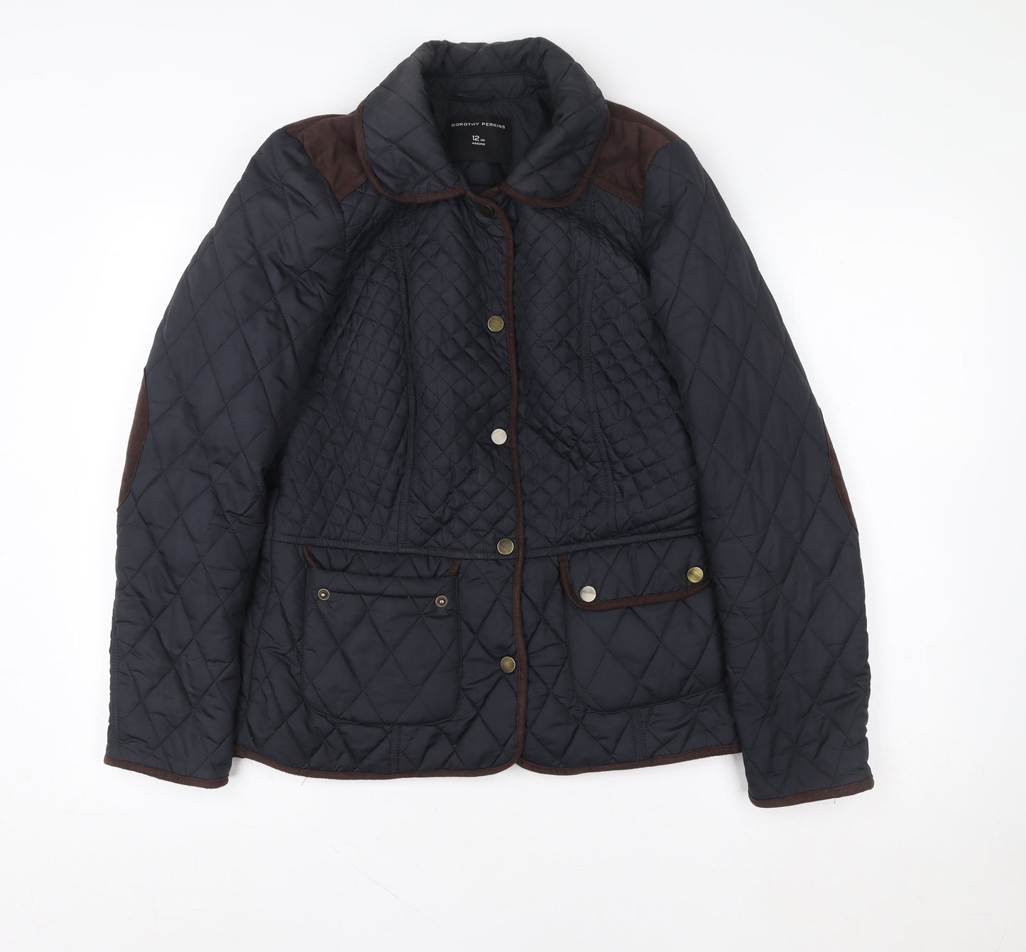 Dorothy Perkins Womens Blue Quilted Mid-Length Jacket Size 12