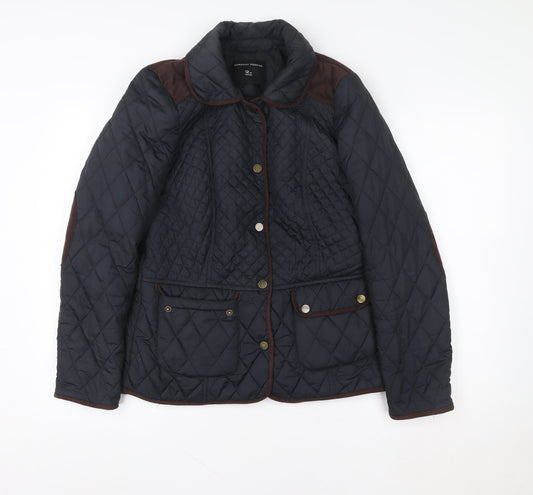 Dorothy Perkins Womens Blue Quilted Mid-Length Jacket Size 12
