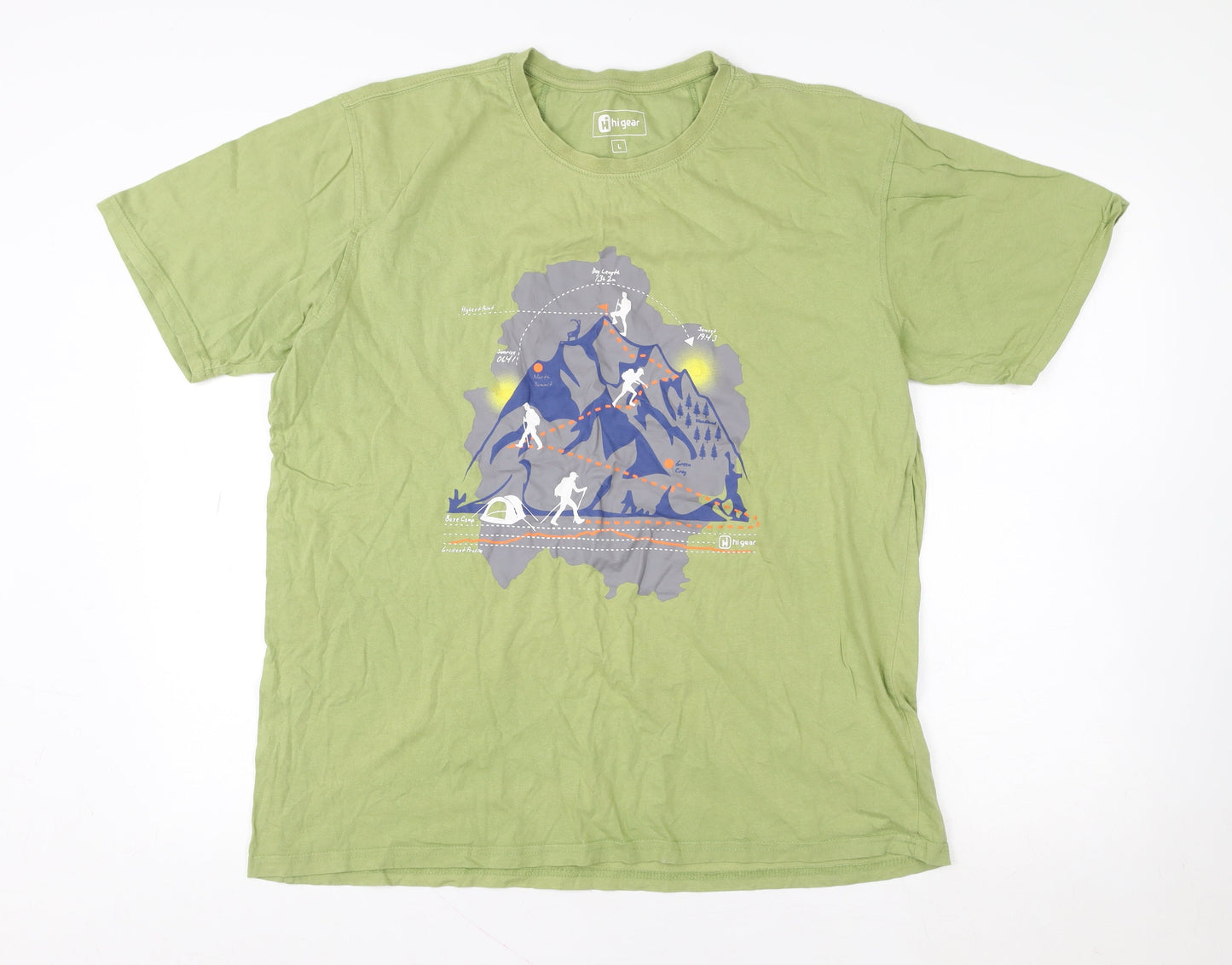 Hi Gear Men's Green Hiking Graphic Cotton T-Shirt Size L