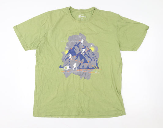Hi Gear Men's Green Hiking Graphic Cotton T-Shirt Size L