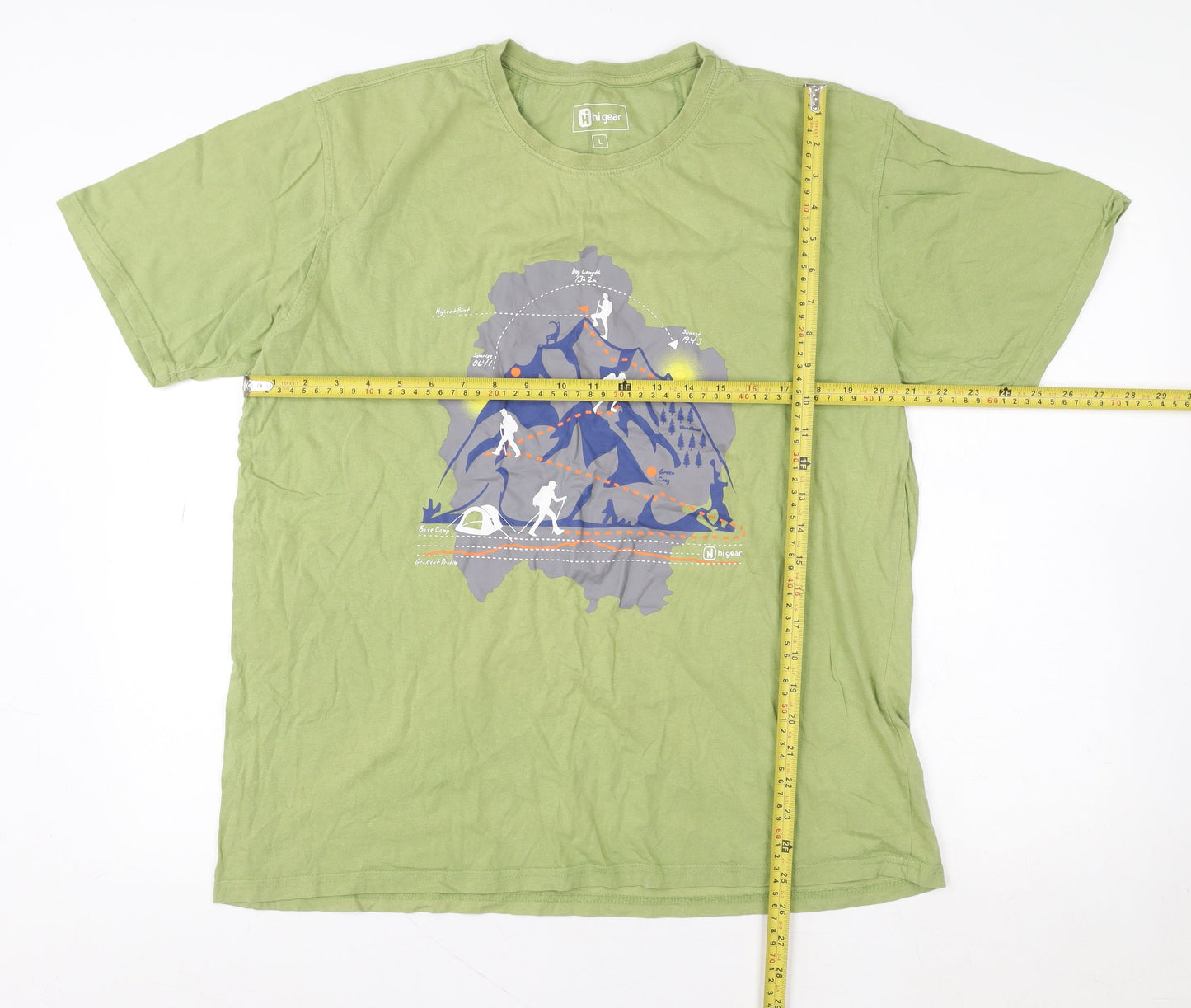 Hi Gear Men's Green Hiking Graphic Cotton T-Shirt Size L