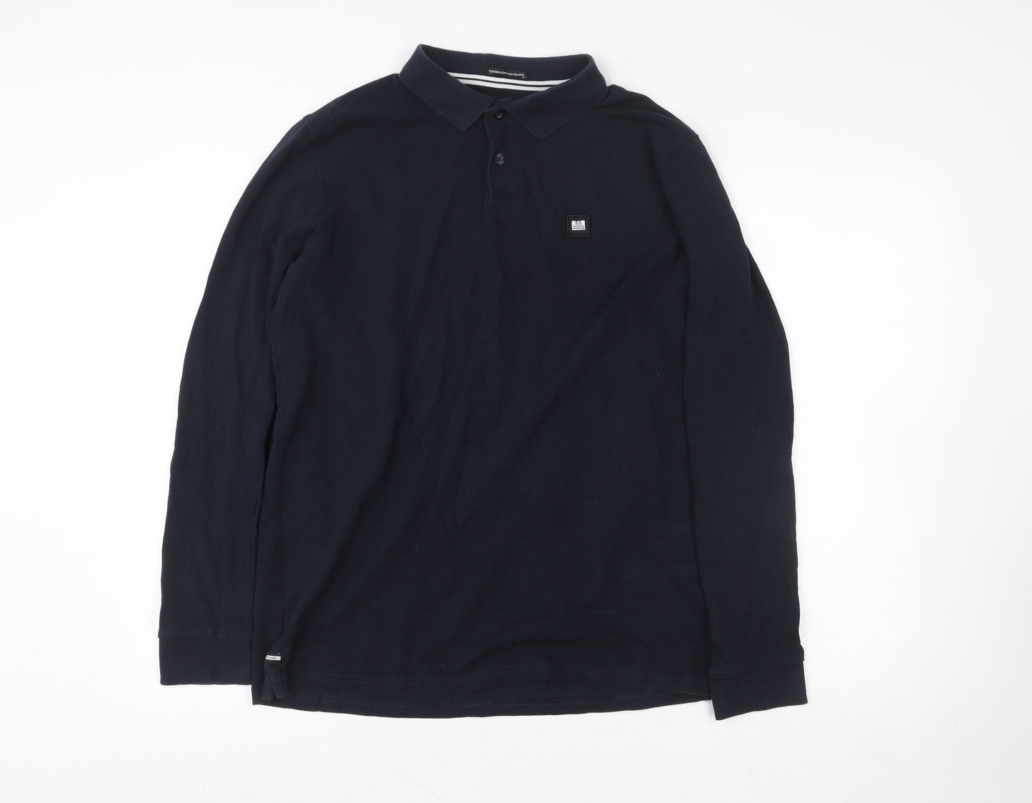Weekend Offender Men's Navy Long Sleeve Polo Shirt L Classic Fit