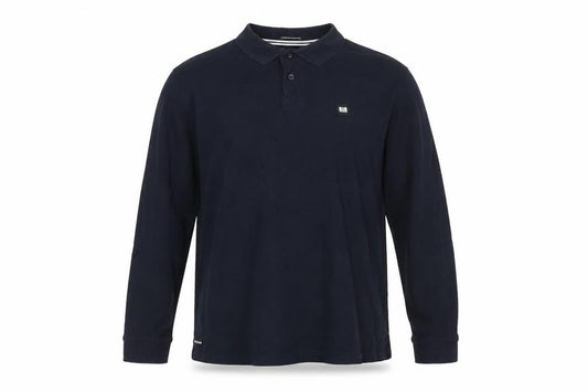 Weekend Offender Men's Navy Long Sleeve Polo Shirt L Classic Fit
