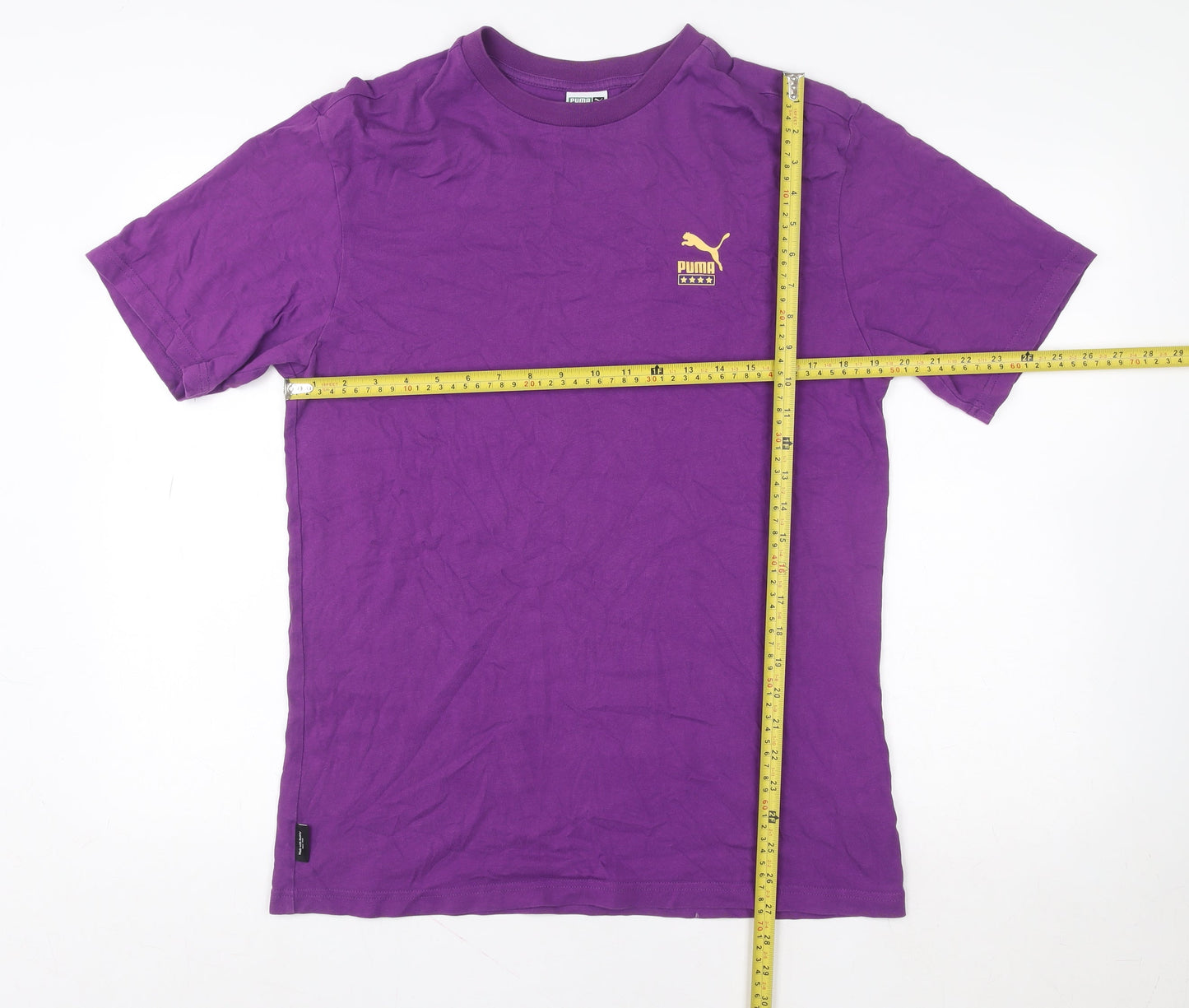 Puma Womens Purple Basic Cotton Crew Neck Short Sleeve T-Shirt S