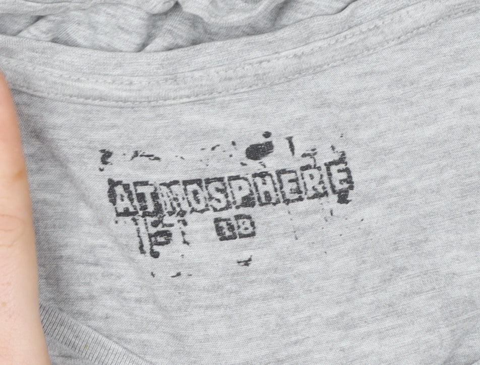 Atmosphere Women’s Grey Butterfly Print Short Sleeve T-Shirt Size 10