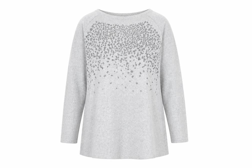 Marks & Spencer Womens Grey Sequin Embellished Pullover Sweatshirt UK 12