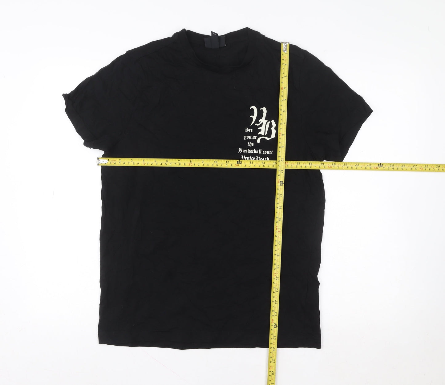H&M Women's Black Regular Fit Graphic Basketball T-Shirt M