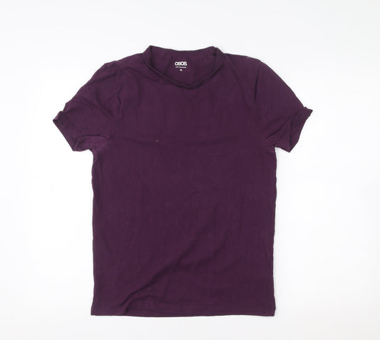 ASOS Women's Purple Cotton Short Sleeve Basic T-Shirt M