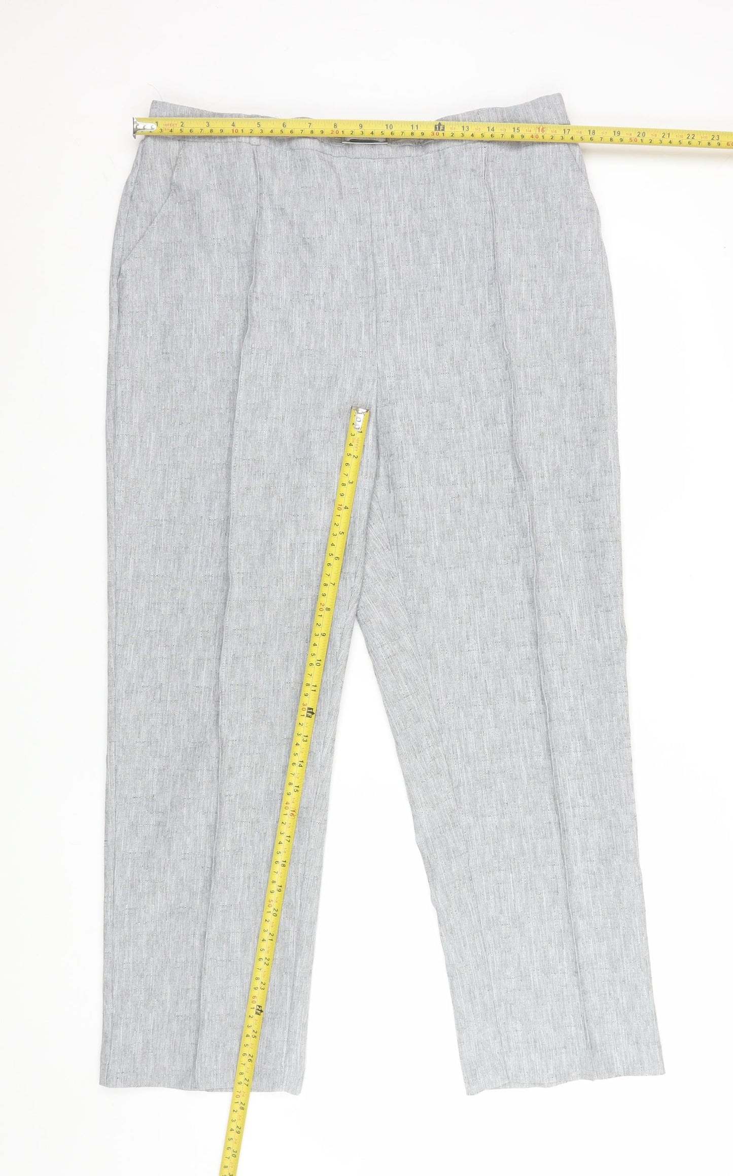 Honor Millburn Women's Grey Size 18 Straight Leg Trousers
