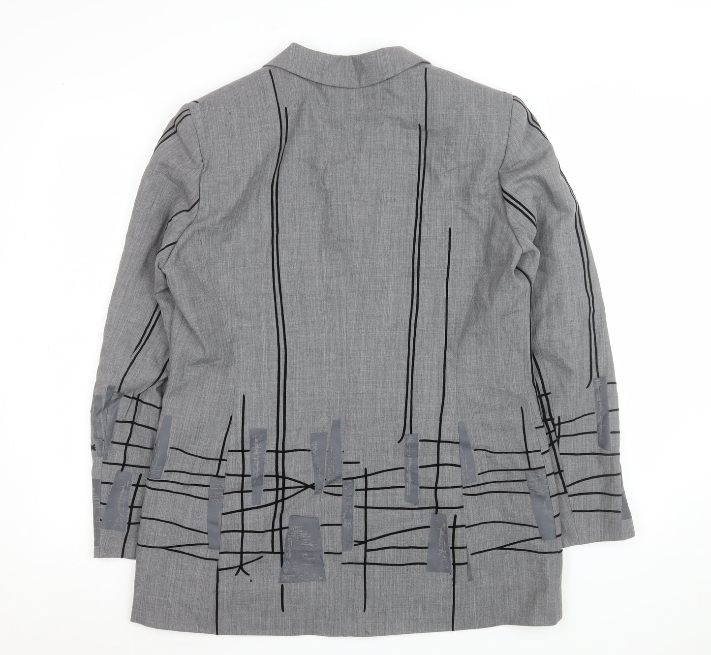 Betty Barclay Women Grey Wool Single-Breasted Blazer UK 14
