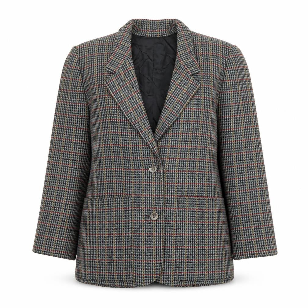 Bagutta Women Multicoloured Wool Houndstooth Blazer Size 14