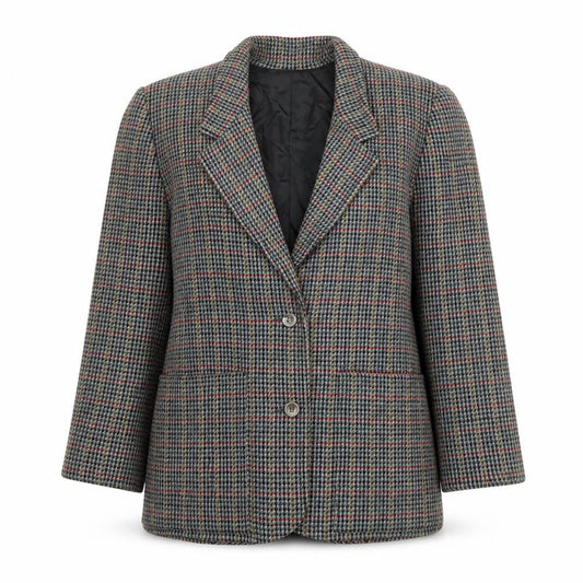 Bagutta Women Multicoloured Wool Houndstooth Blazer Size 14