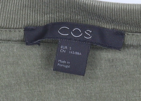 COS Womens Khaki Green Long Sleeve Crew Neck Sweatshirt Size S