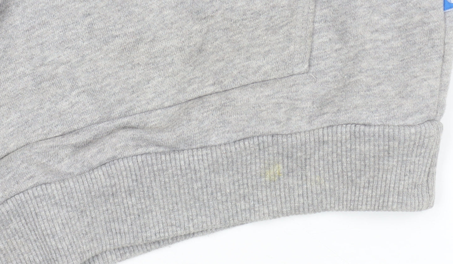 Adidas Womens Grey Hoodie Size 6 Pullover Cotton Blend Hooded Sweatshirt
