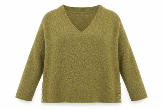 FatFace Women’s Green Alpaca Blend V-Neck Pullover Sweater Size 14
