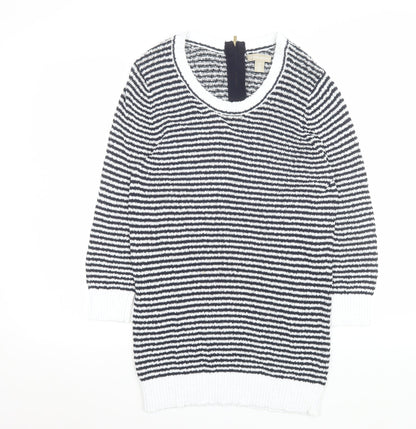 Banana Republic Women's Multicoloured L Cotton Knit Striped Pullover Jumper