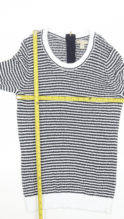Banana Republic Women's Multicoloured L Cotton Knit Striped Pullover Jumper