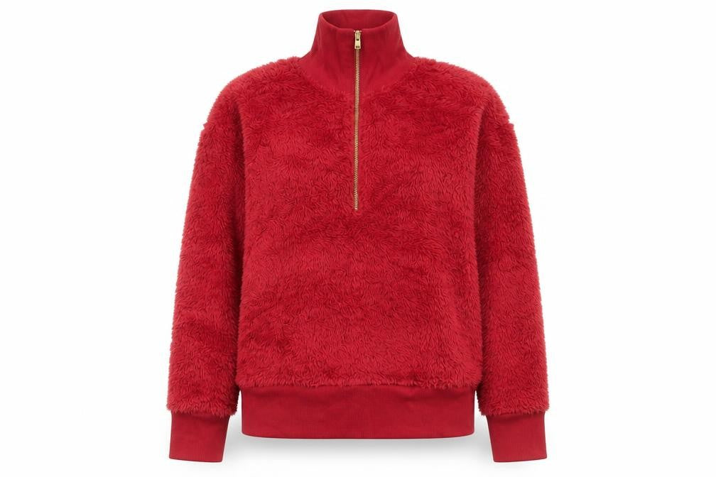 RBX Women Red 1/2 Zip Fleece Pullover Sweatshirt Size S