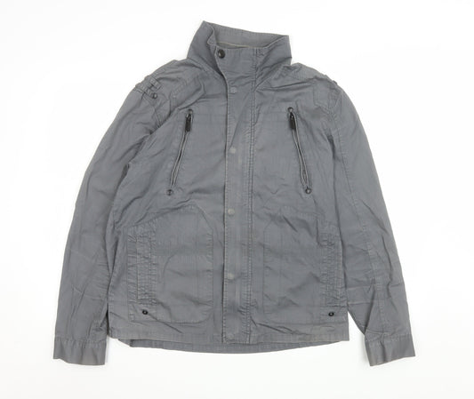 Burton London Men's Grey Cotton Twill Jacket M Regular Fit