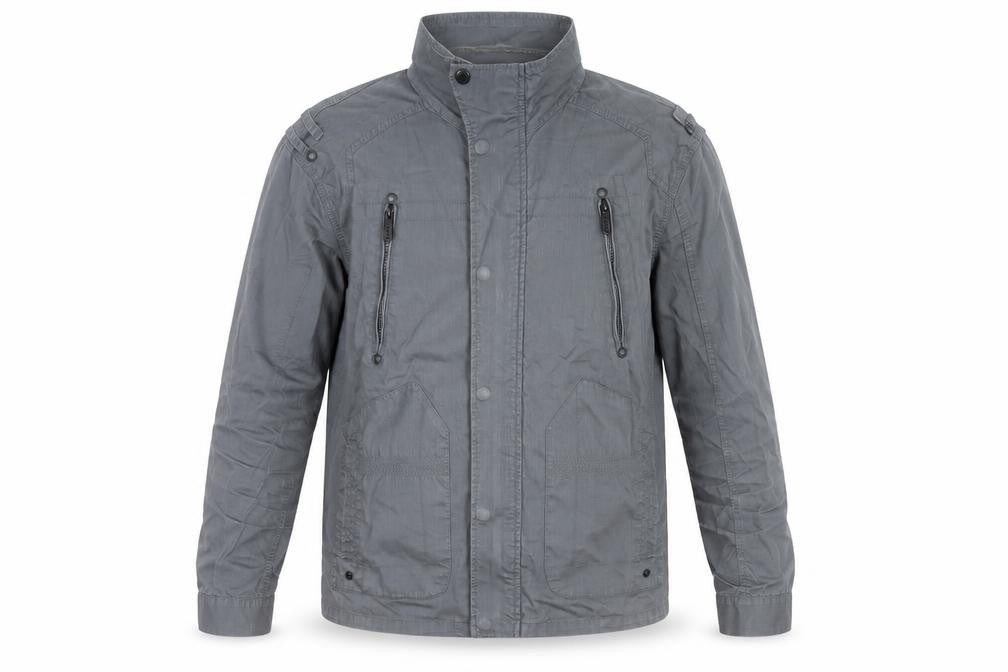 Burton London Men's Grey Cotton Twill Jacket M Regular Fit
